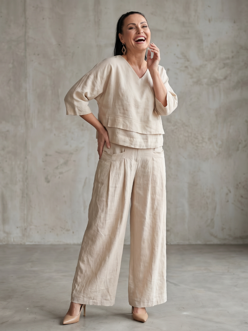 River™ | Conjunto top de capas y pantalón ancho