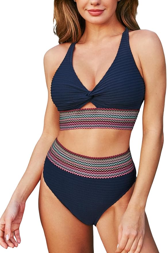 Conjunto de Bikini Texturizado y de Cintura Alta
