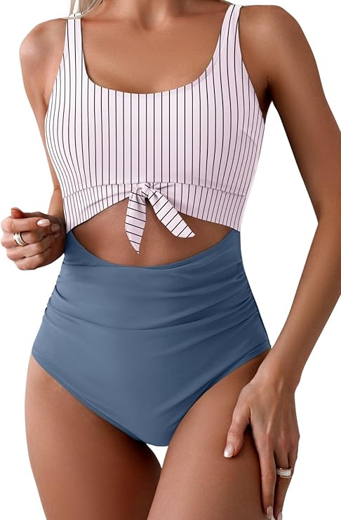 Traje de Baño de Una Pieza con Cintura Ajustable