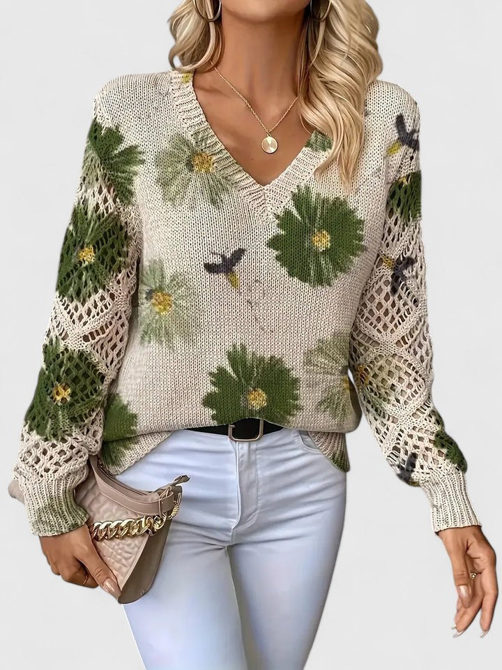 Bronwen | Suéter Floral de Calados