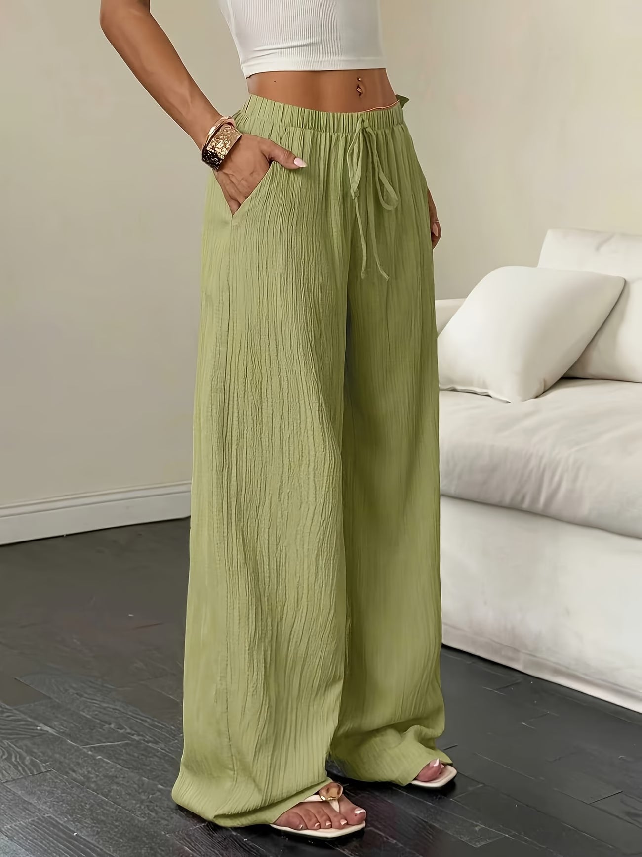Valeria™ | Pantalón Fluido de Pierna Ancha