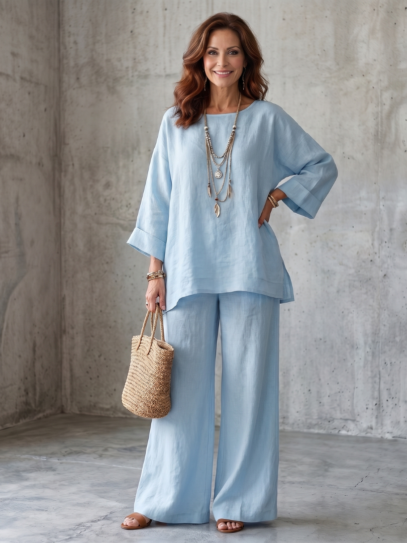 Prue™ | Conjunto túnica oversize y pantalón ancho