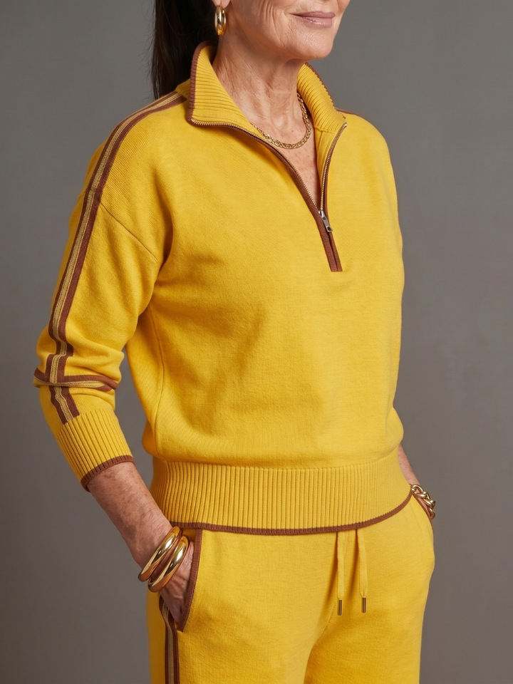 Rain™ | Conjunto cremallera cuello y pantalón ancho