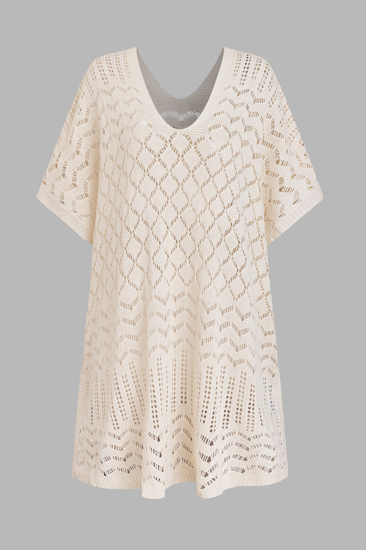 Vestido Cover-Up Mini Beige Ligero