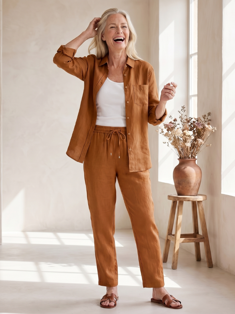Noor™ | Conjunto camisa y pantalón tapered