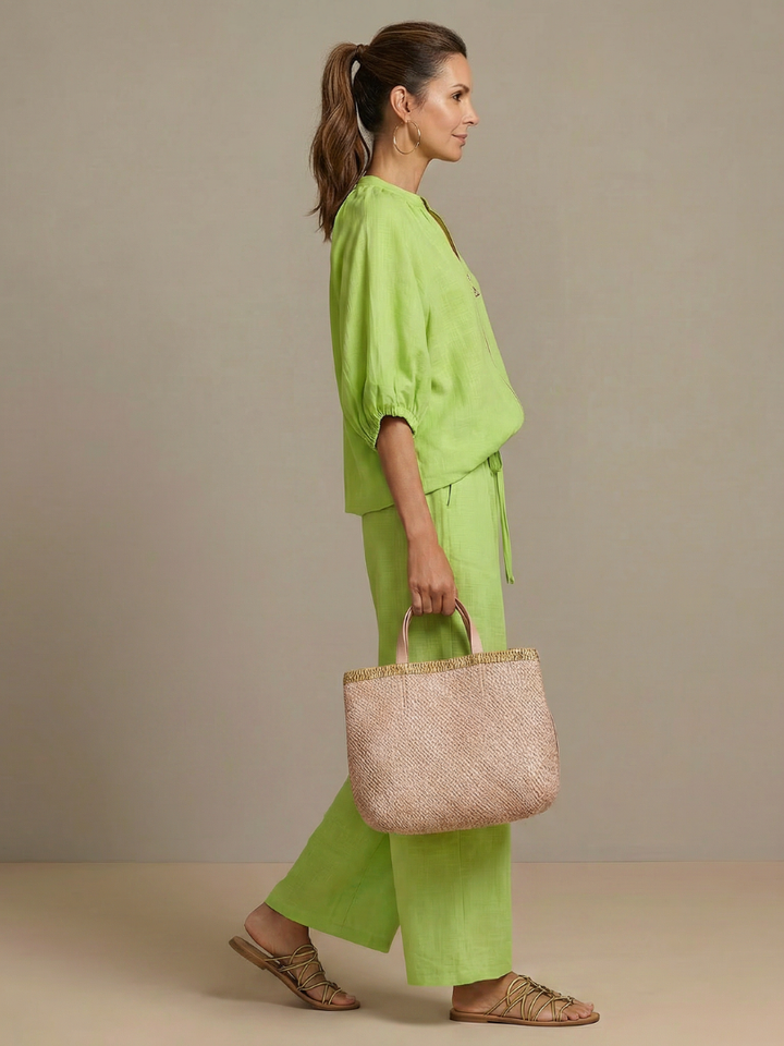 Natalia™ | Conjunto blusa cremallera y pantalón ancho