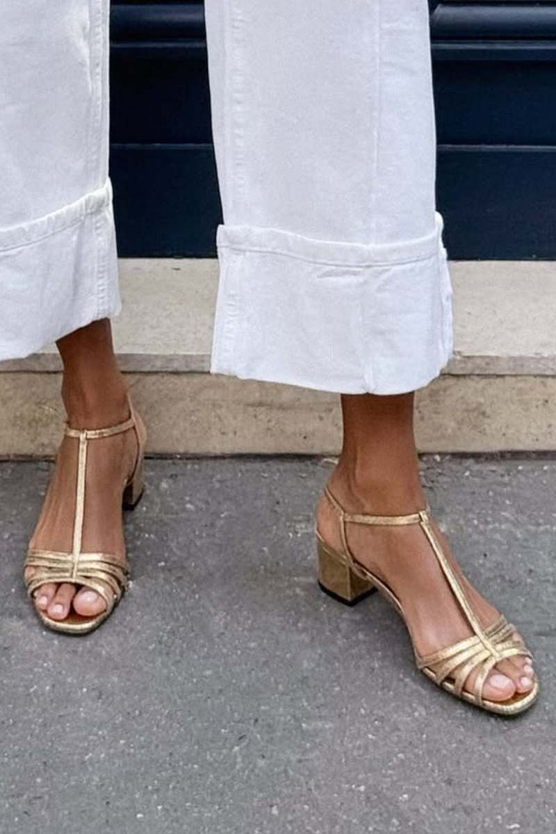 Allegra | Sandali Dorati Eleganti per il Giorno