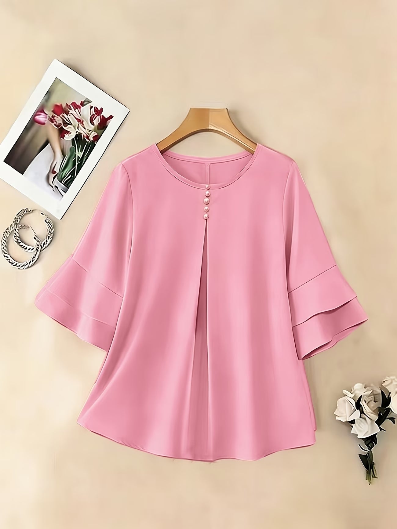 Clara™ | Blusa Fluida de Manga Volante
