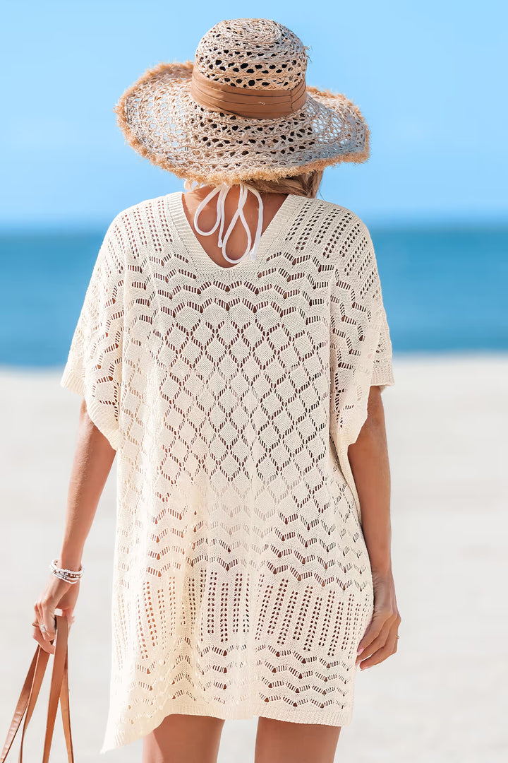 Vestido Cover-Up Mini Beige Ligero