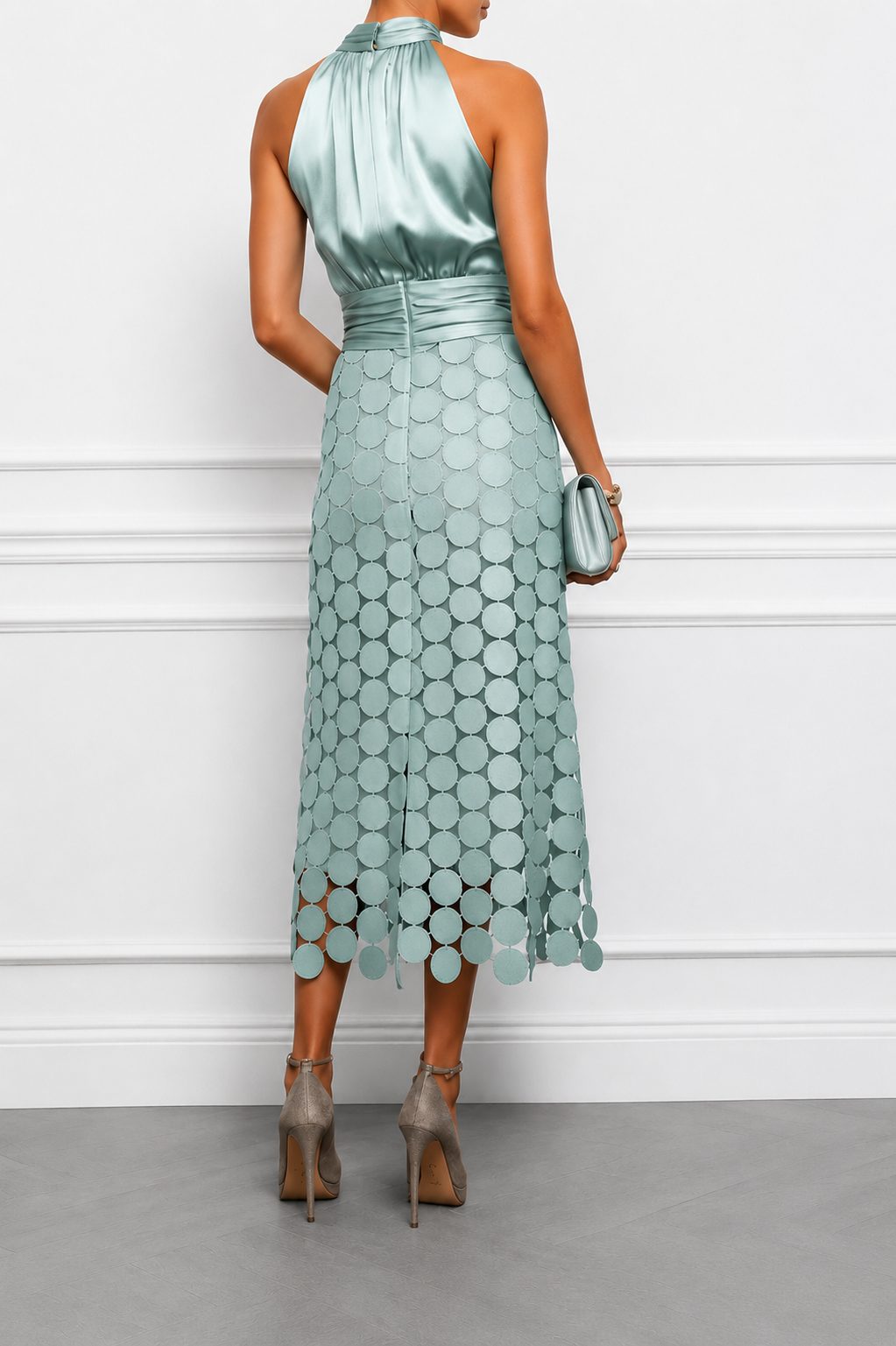 Elegante vestido midi Céline para ceremonias