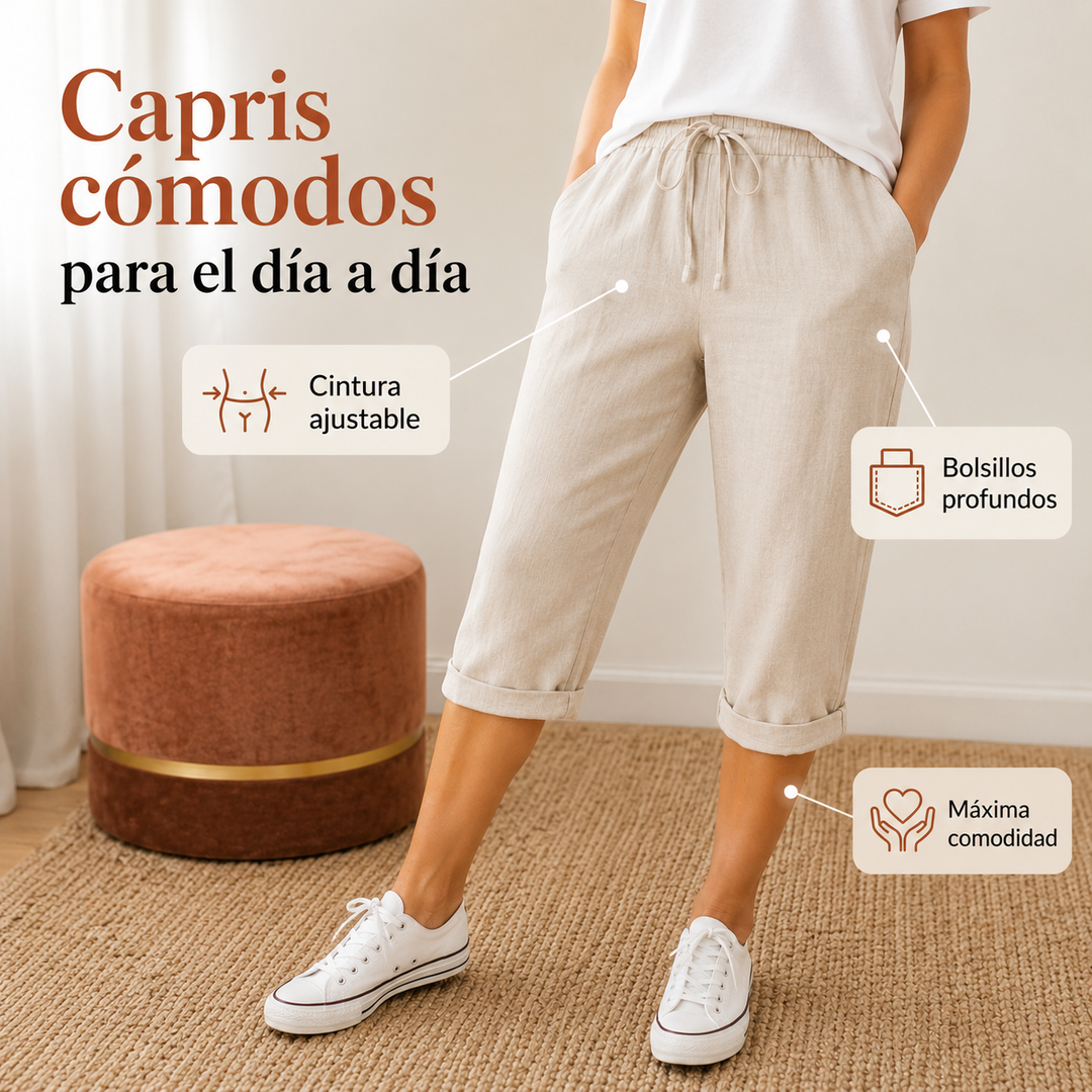 Lucía™ | Pantalones Cortos de Algodón y Lino