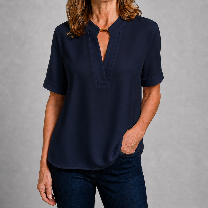 Elena™ | Blusa Chic con Cuello en V · Elegancia Diaria