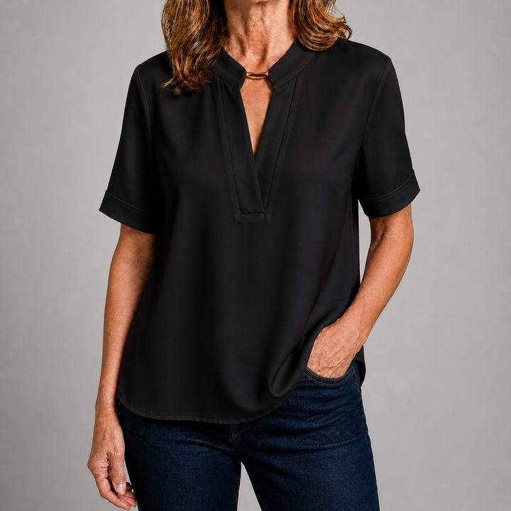 Elena™ | Blusa Chic con Cuello en V · Elegancia Diaria