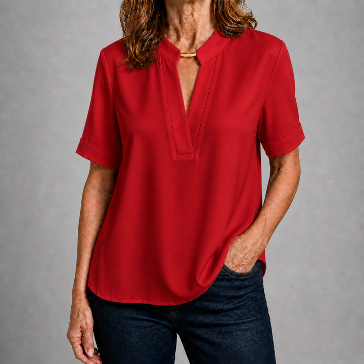 Elena™ | Blusa Chic con Cuello en V · Elegancia Diaria