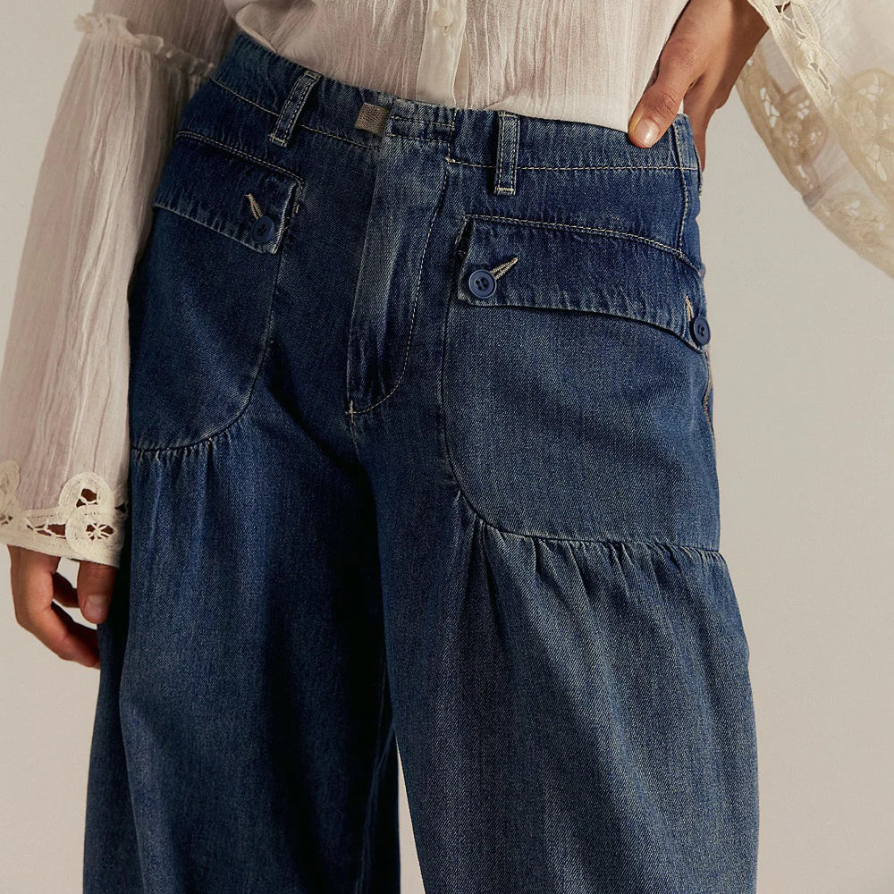 Nova Jeans - Pantalones boho de corte holgado