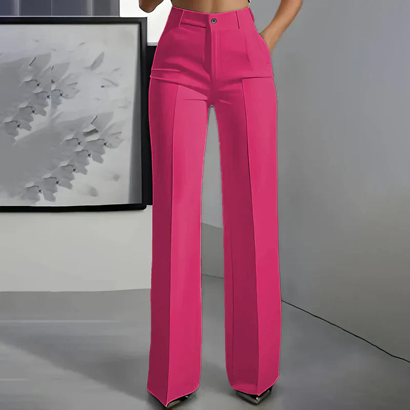 Emma | Pantalones de tiro alto de corte recto y elegante