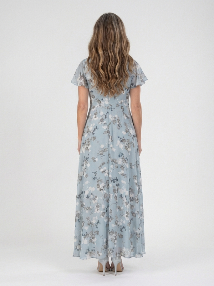 Isabel | Vestido largo de gasa floral