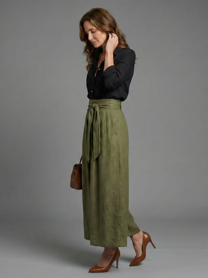 Vera™ | Conjunto blusa negra y falda midi