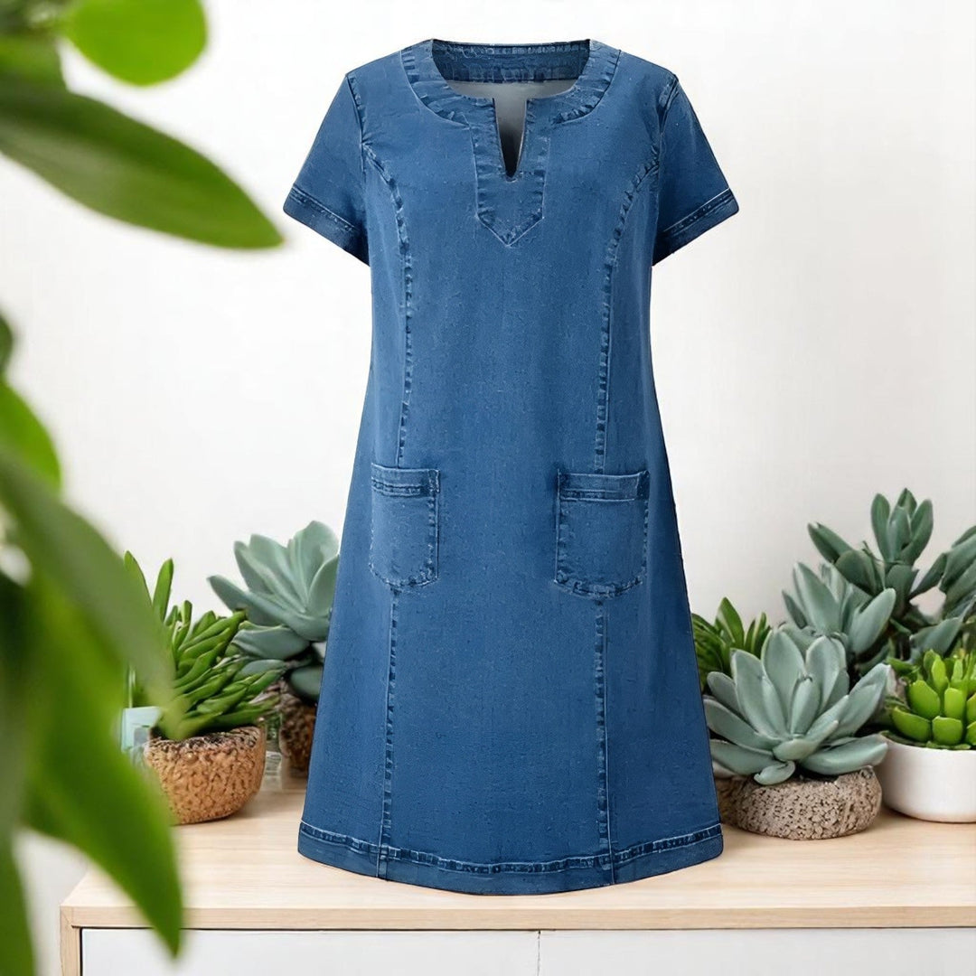 Julia™ | Vestido Denim Suave con Bolsillos