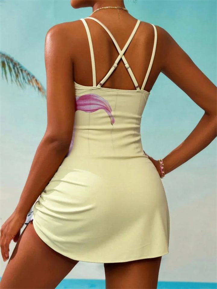 Vestido de Baño V-Corte Halagador