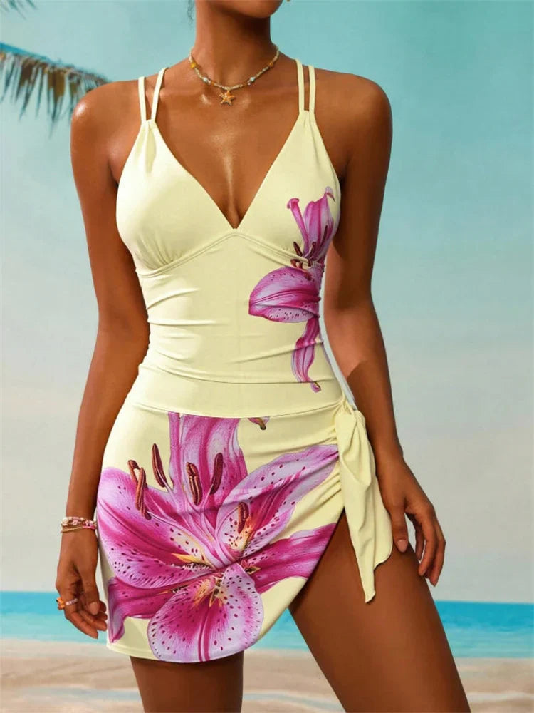 Vestido de Baño V-Corte Halagador