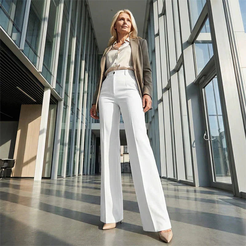 Emma | Pantalones de tiro alto de corte recto y elegante