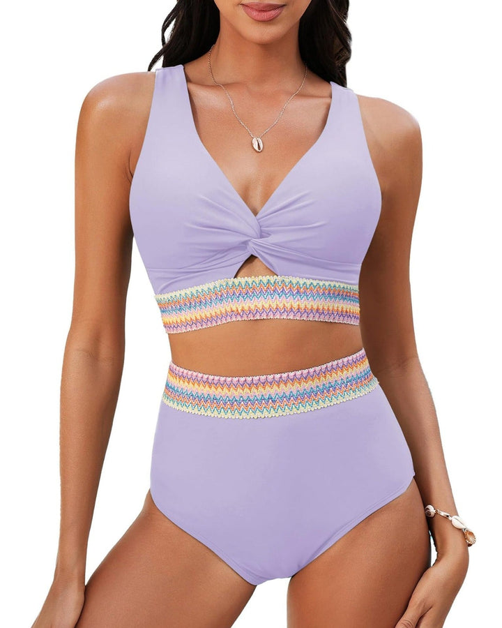 Conjunto de Bikini Texturizado y de Cintura Alta
