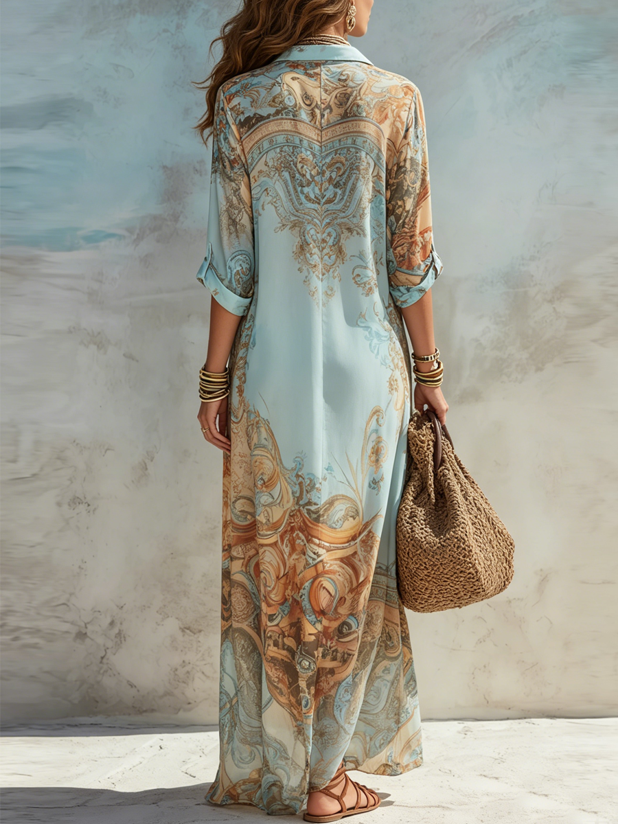 Agata | Vestido Chemisier Mediterráneo