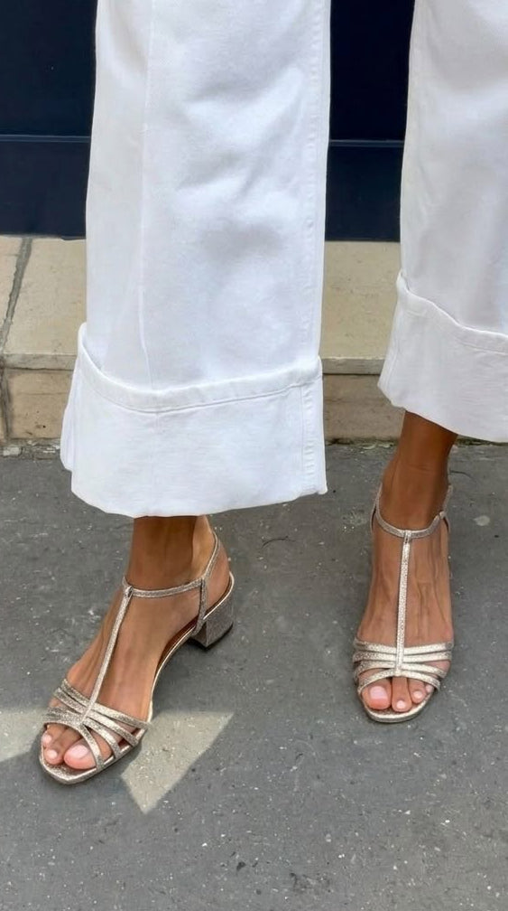 Allegra | Sandali Dorati Eleganti per il Giorno