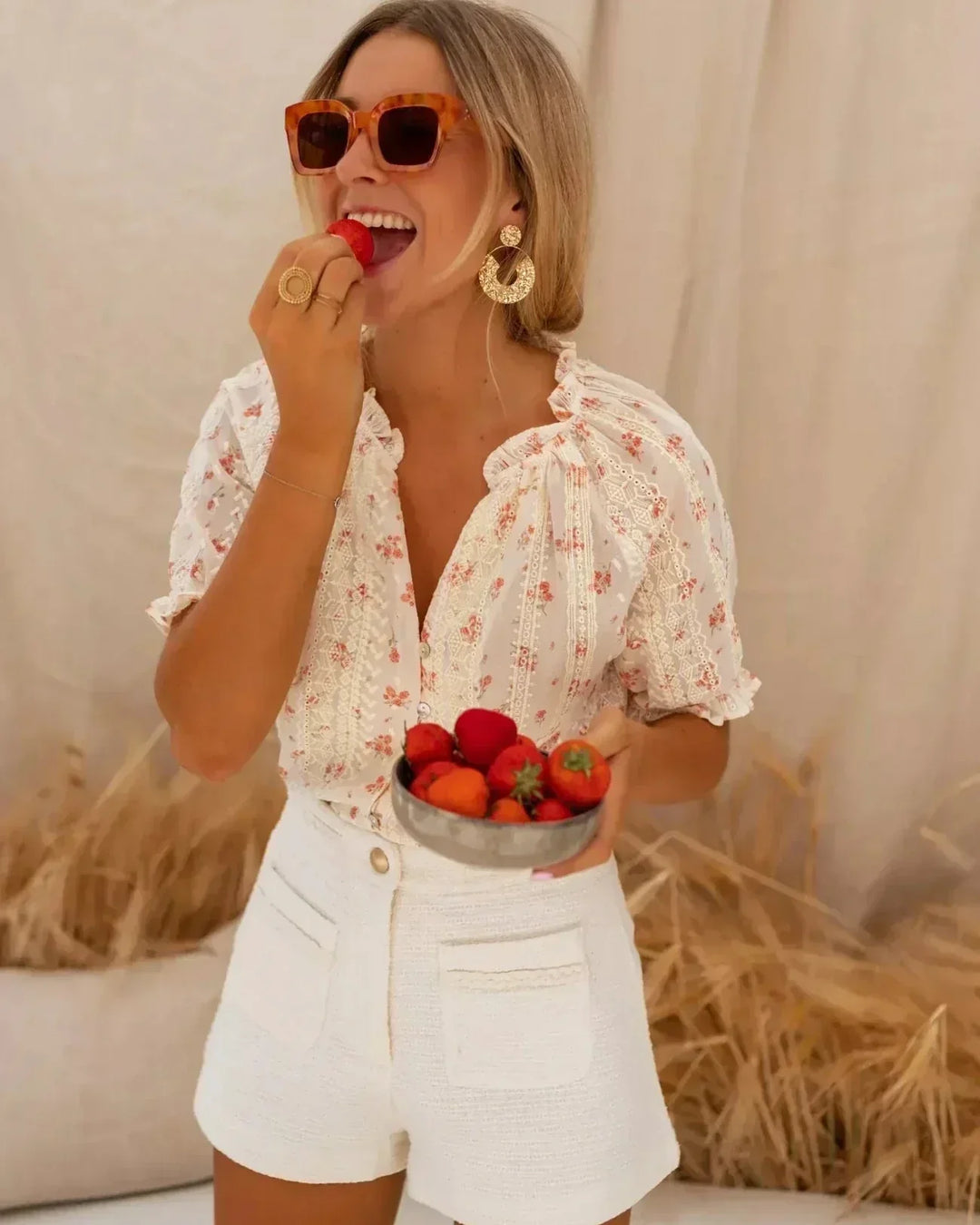 Floralis™ | Blusa de verano elegante con estampado floral