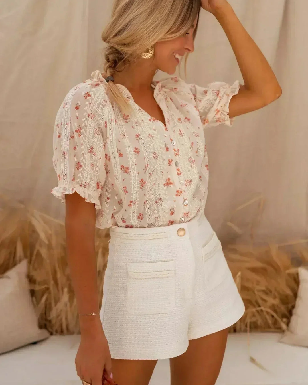 Floralis™ | Blusa de verano elegante con estampado floral
