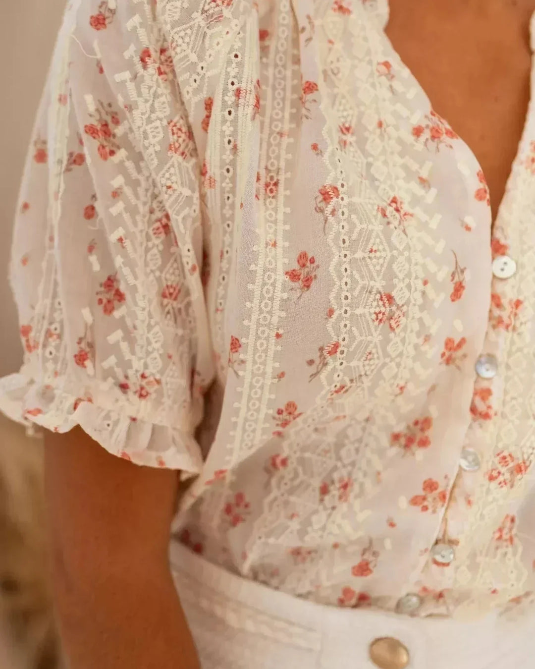Floralis™ | Blusa de verano elegante con estampado floral