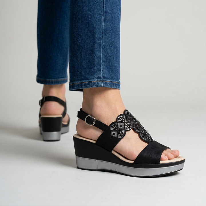 Rachele  - Sandalo comodo donna con zeppa