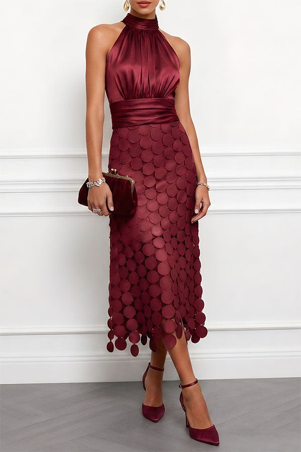 Elegante vestido midi Céline para ceremonias
