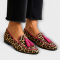 Zapatillas Lana Impresas con Borlas Decorativas