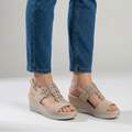 Rachele  - Sandalo comodo donna con zeppa