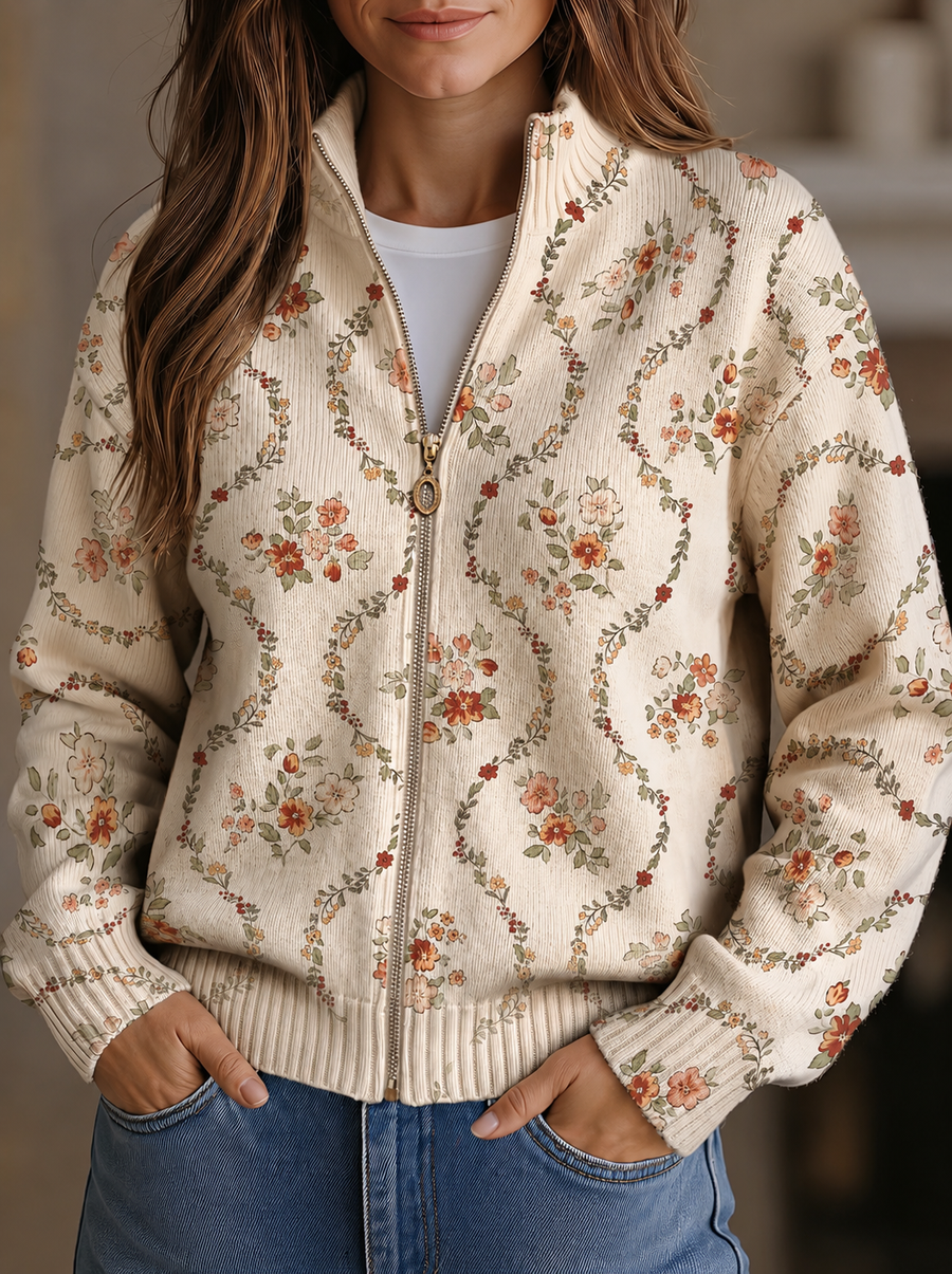 Persephone™ | Impresión de Crema con Elegante Enredadera Floral