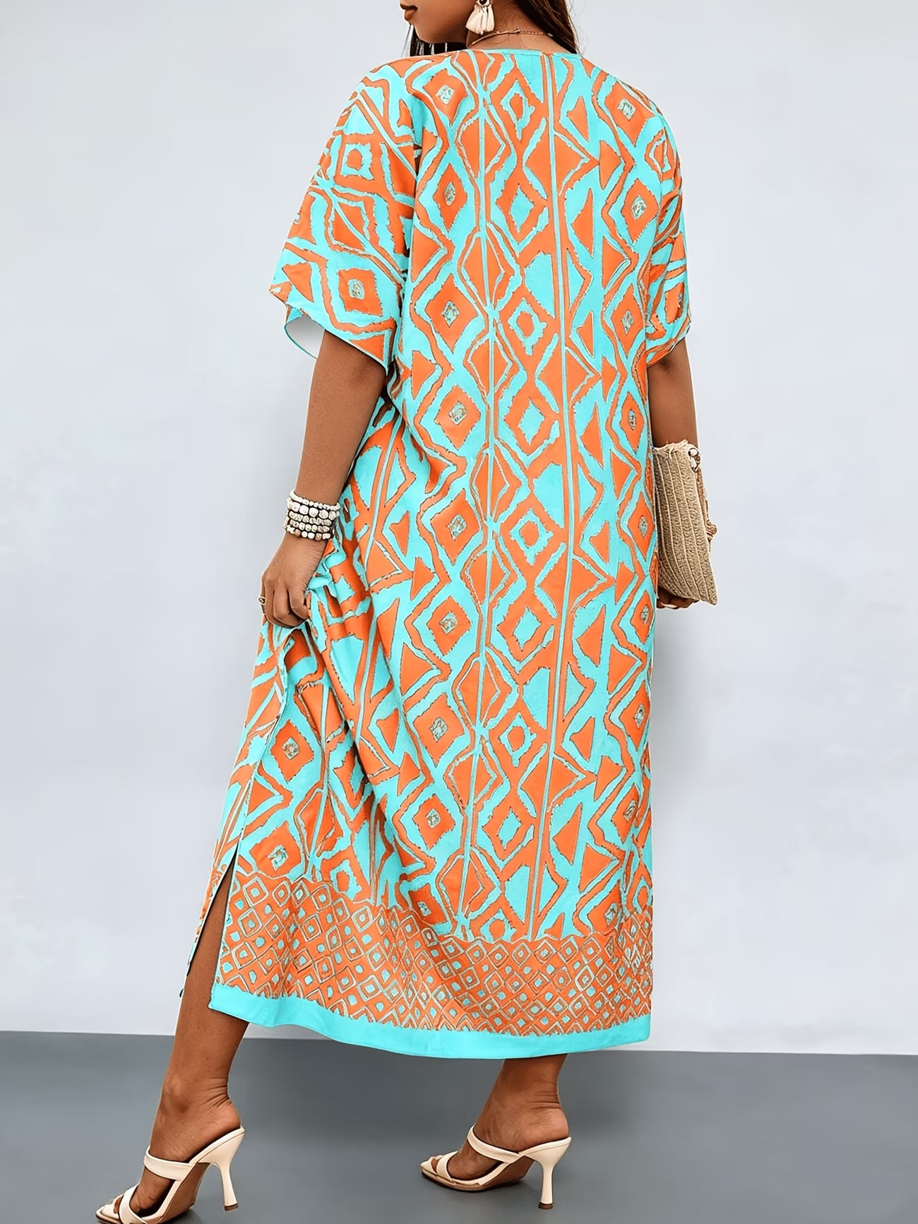 Valeria™ | Vestido Midi Holgado con Estampado Geométrico