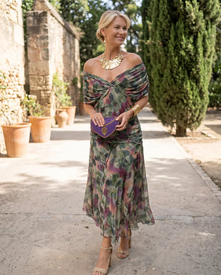 VESTIDO ELEGANTE CON ESCOTE EN V