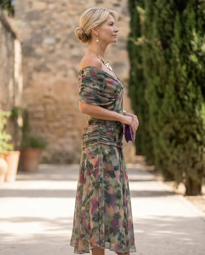 VESTIDO ELEGANTE CON ESCOTE EN V