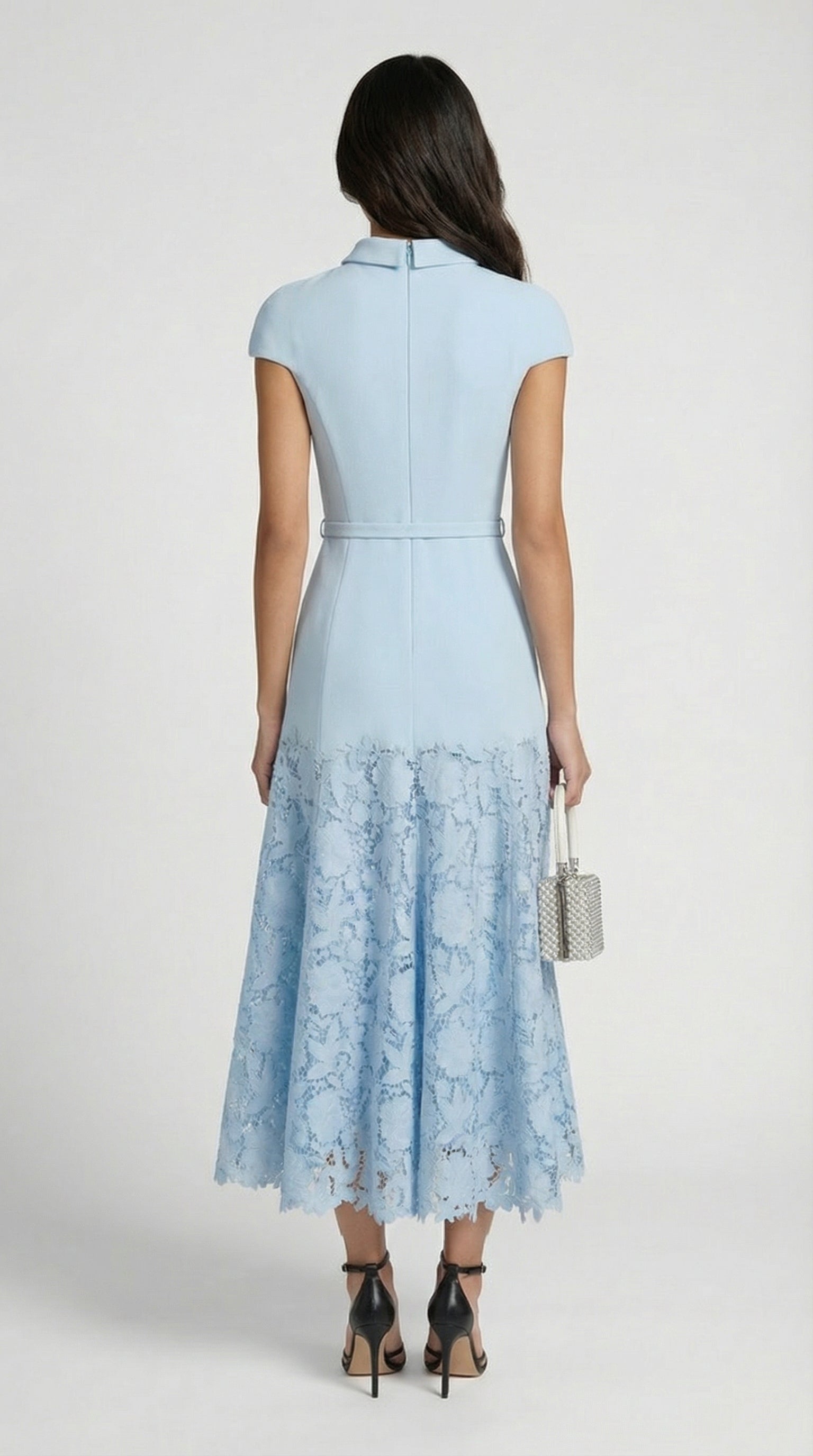Mirana™ | Vestido Midi de Encaje Azul