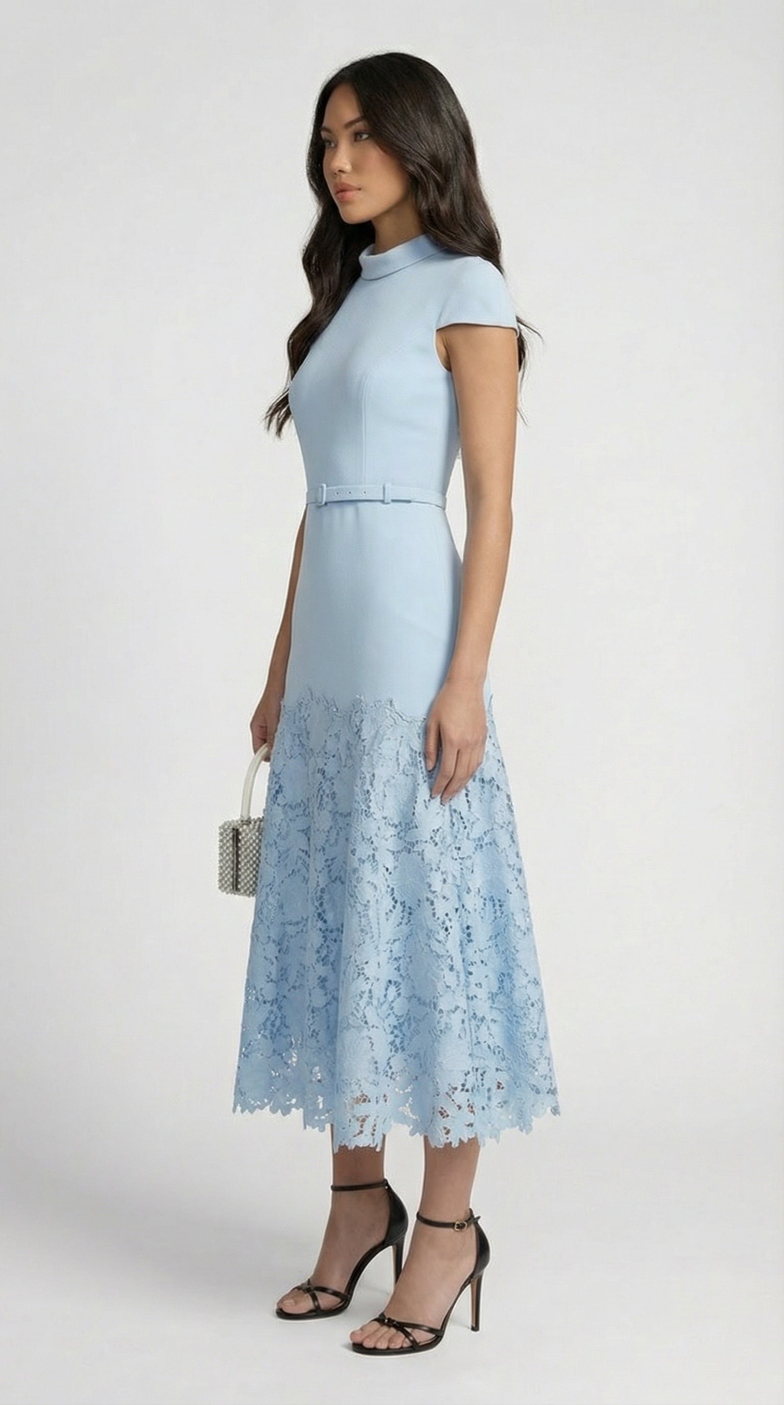 Mirana™ | Vestido Midi de Encaje Azul