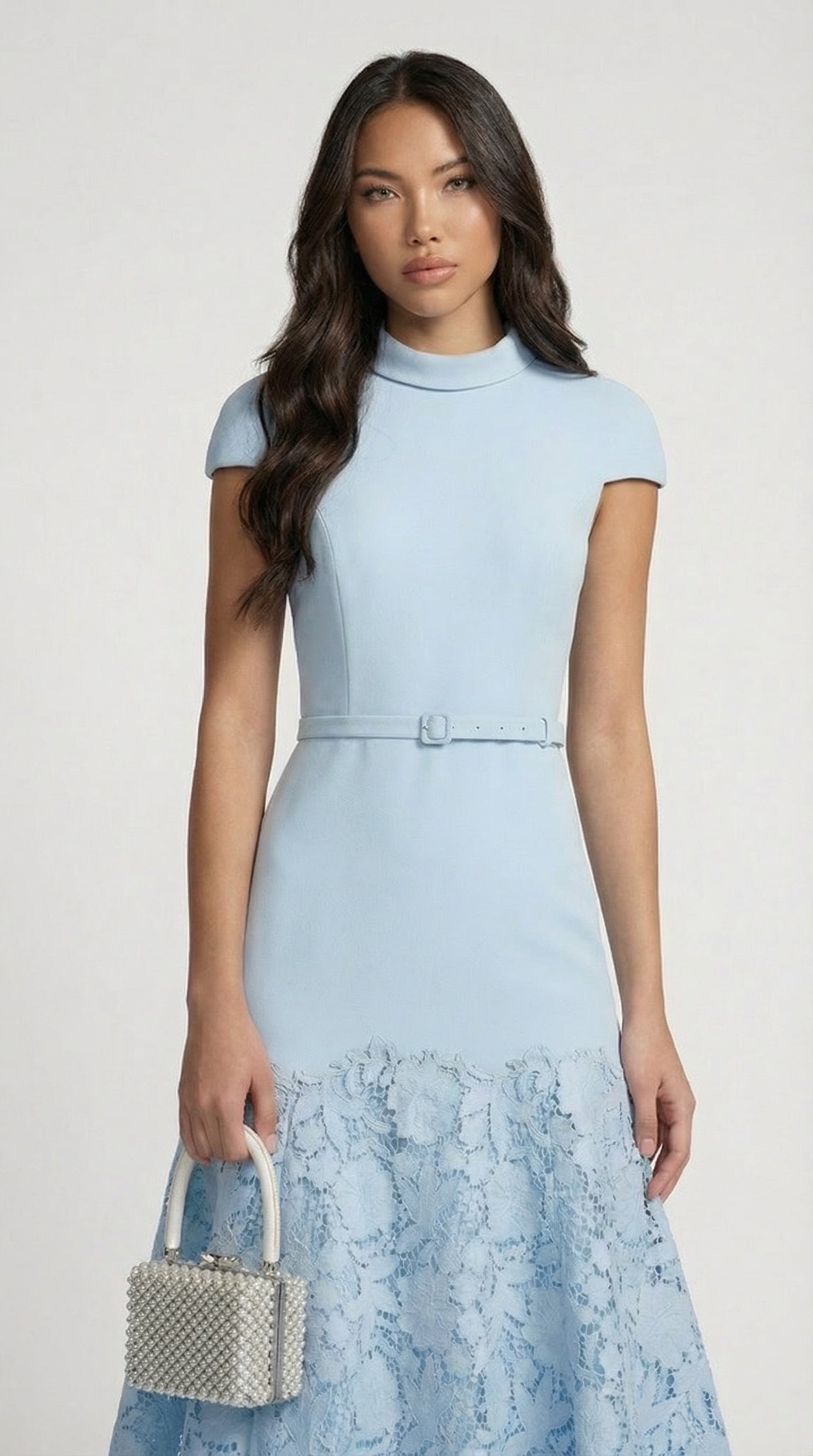 Mirana™ | Vestido Midi de Encaje Azul