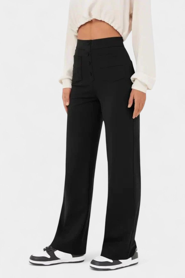Pantalones Rectos de Cintura Alta Nova con Elasticidad