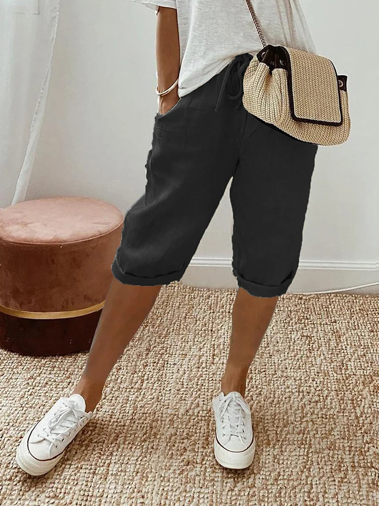 Lucía™ | Pantalones Cortos de Algodón y Lino