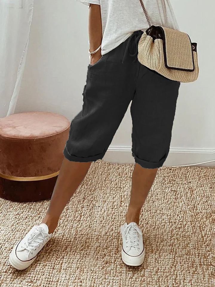 Lucía™ | Pantalones Cortos de Algodón y Lino