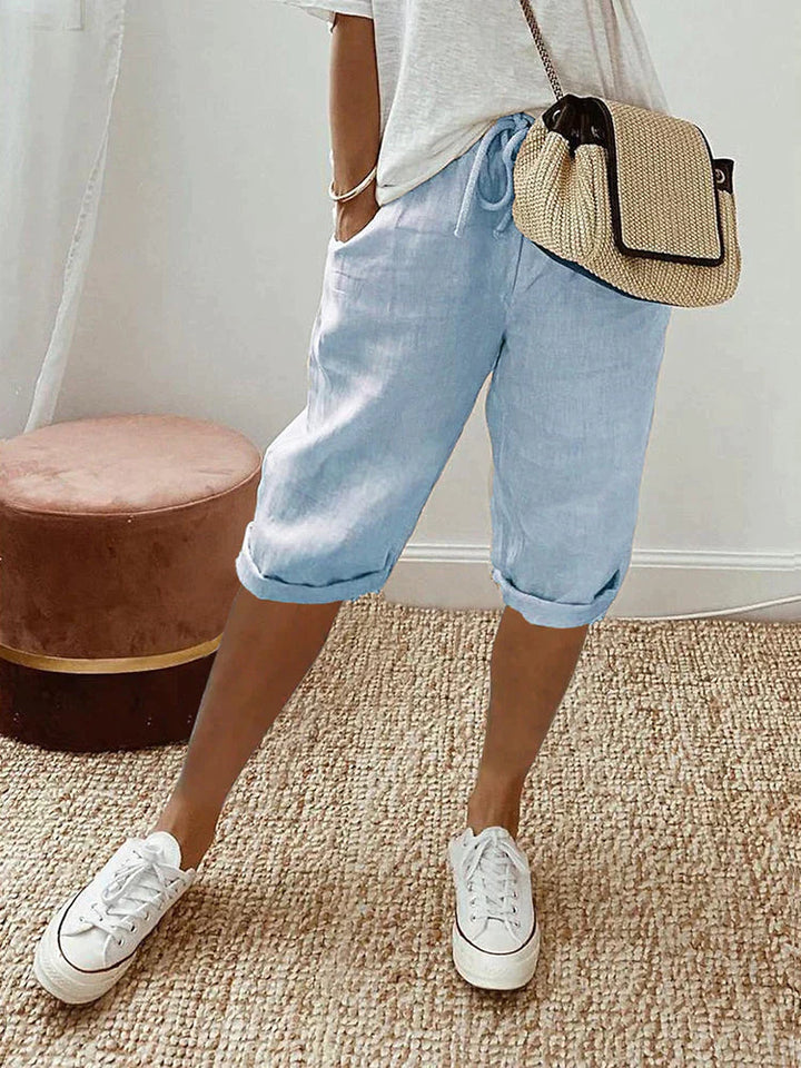 Lucía™ | Pantalones Cortos de Algodón y Lino