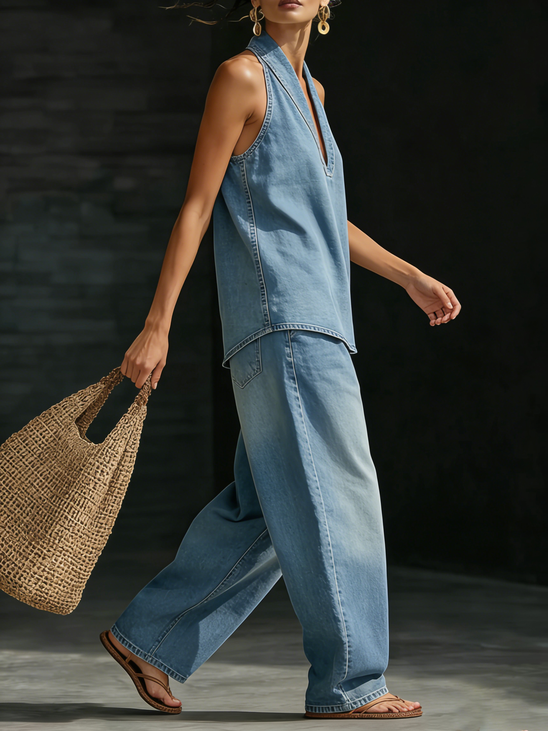 Mary™ | Conjunto de Dos Piezas de Denim Minimalista y Cómodo