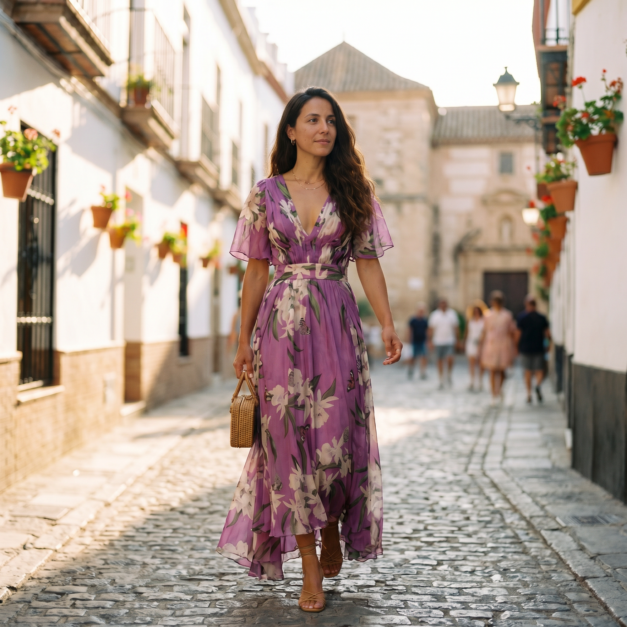 Elena | Vestido maxi floral para mujer con escote en V y diseño cómodo
