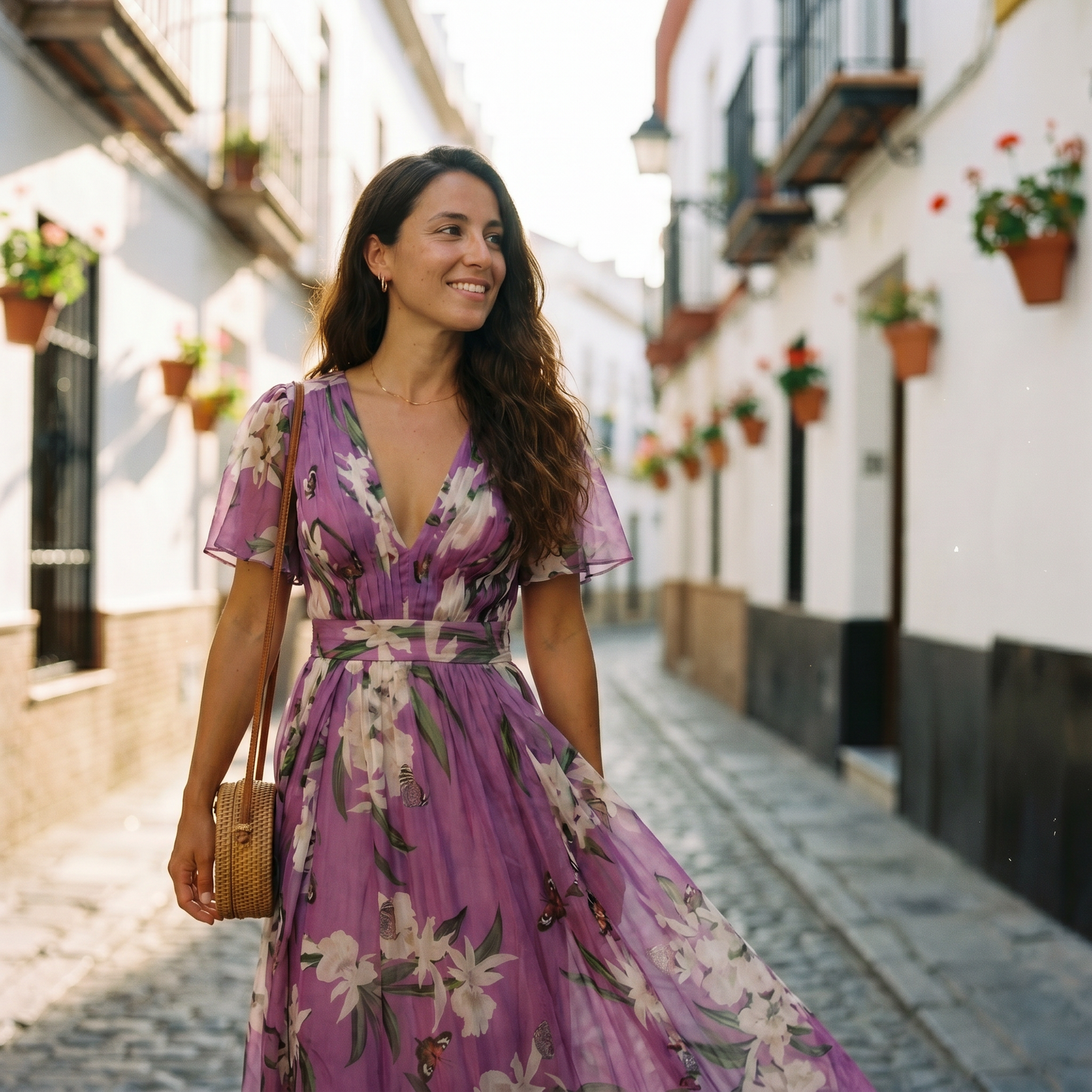 Elena | Vestido maxi floral para mujer con escote en V y diseño cómodo